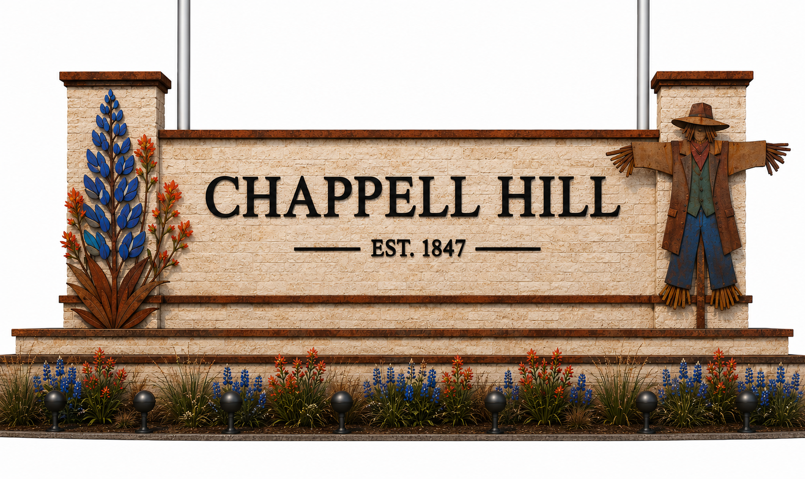 Entrance monument marker — preliminary rendering